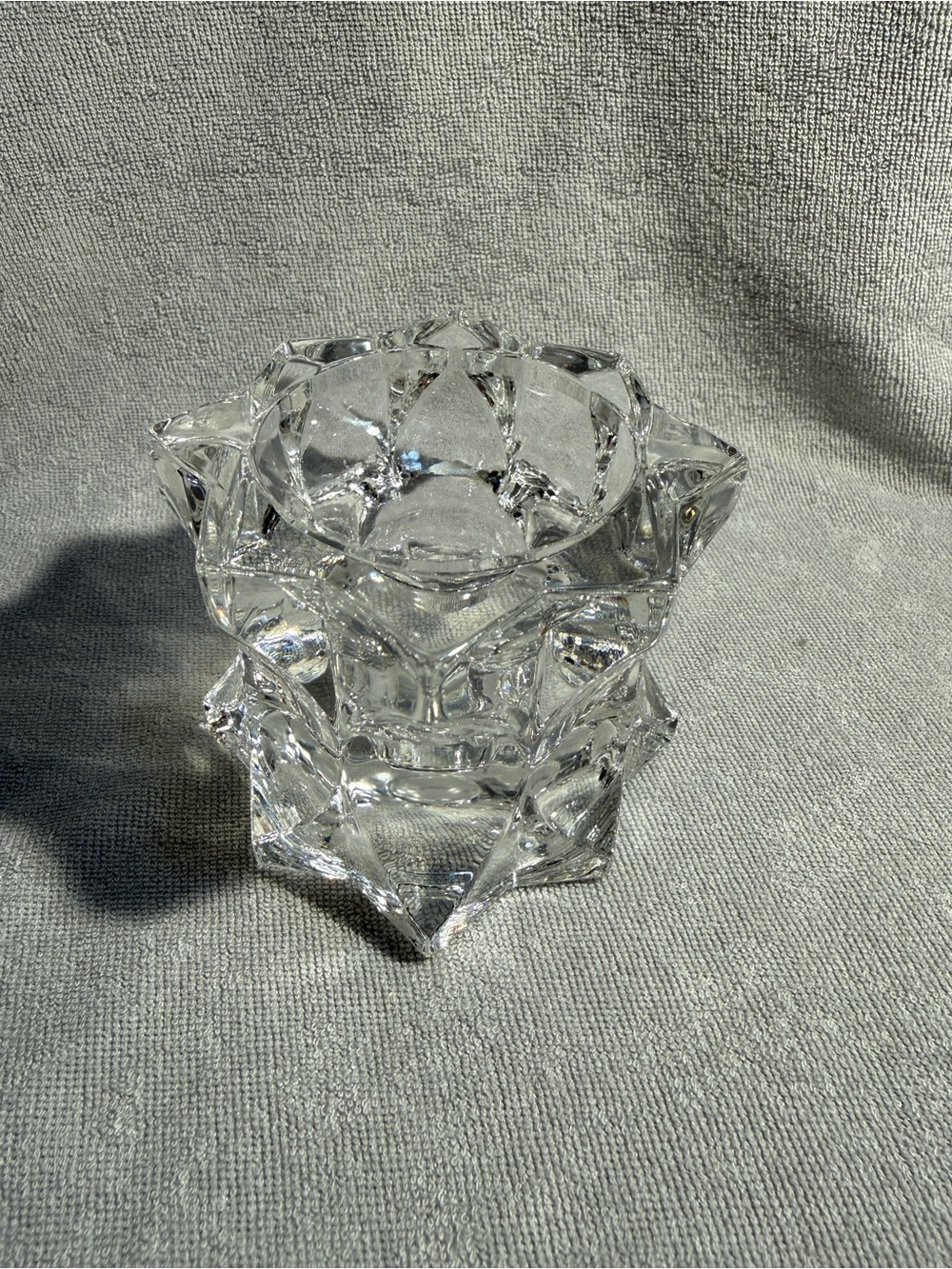Vintage Mikasa “Sparkling Star” lead crystal candle holder